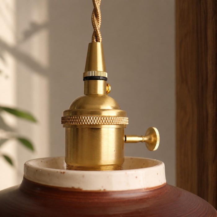Lámpara colgante o de techo de cerámica vintage a rayas HL3994