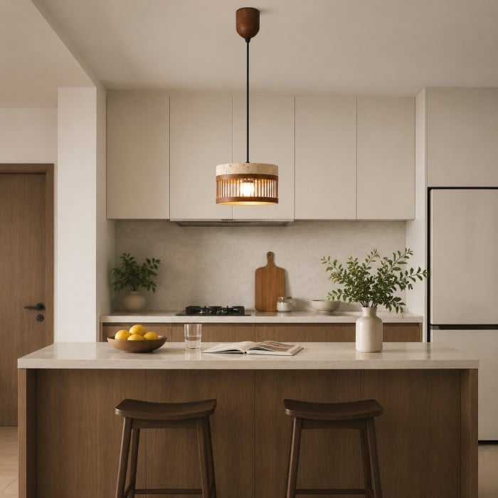 Lámpara colgante vintage de metal travertino para comedor HL3670