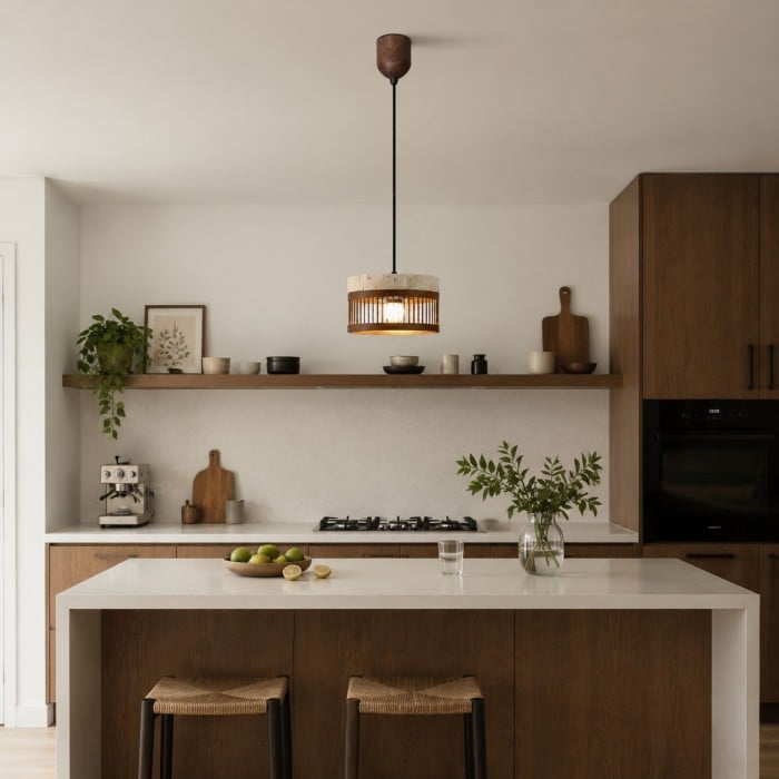 Lámpara colgante vintage de metal travertino para comedor HL3670