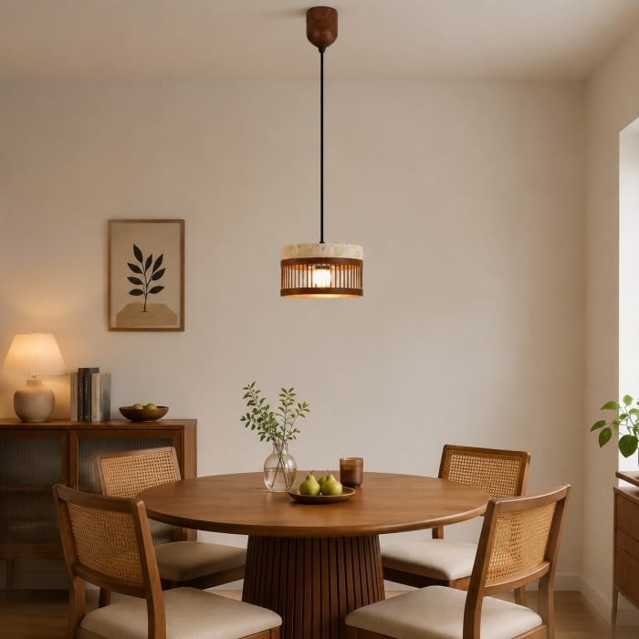 Lámpara colgante vintage de metal travertino para comedor HL3670
