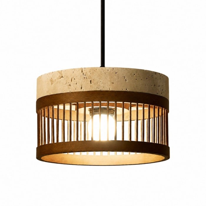 Lámpara colgante vintage de metal travertino para comedor HL3670