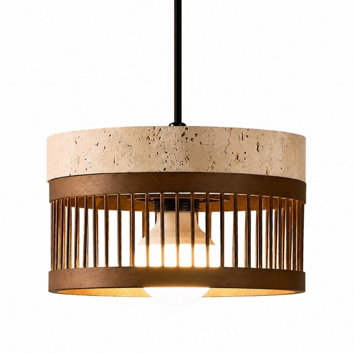 Lámpara colgante vintage de metal travertino para comedor HL3670