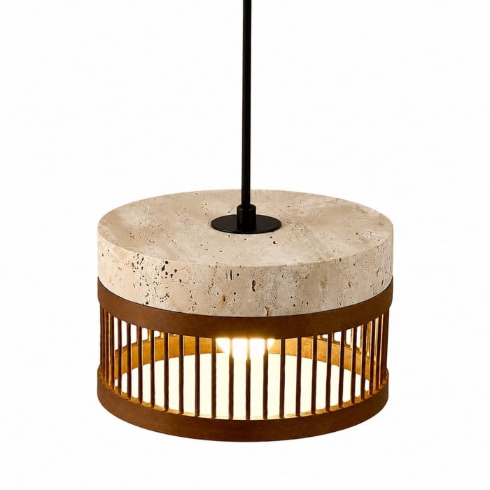 Lámpara colgante vintage de metal travertino para comedor HL3670