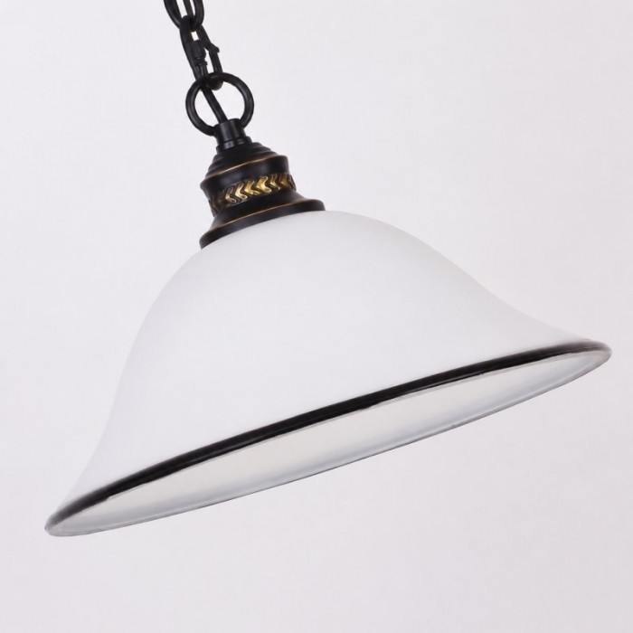 Lámpara colgante vintage de cristal esmaltado blanco HL3946