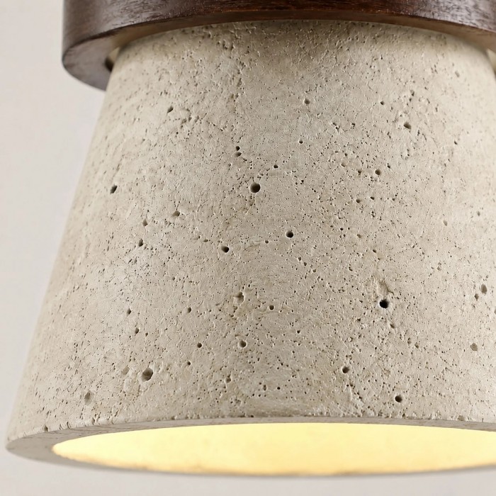 Lámpara colgante pequeña vintage de travertino amarillo HL3761