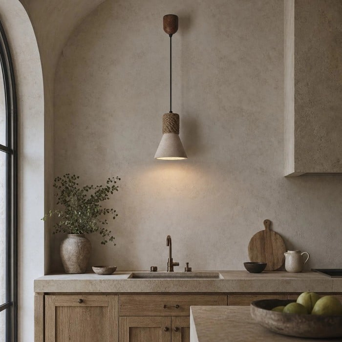 Lámpara colgante Wabi Sabi Stone, lámpara de techo LED cálida para dormitorio, bar de comedor e isla de cocina HL3920