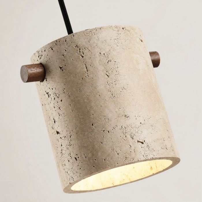 Lámpara colgante cilíndrica de travertino Wabi-Sabi HL3721