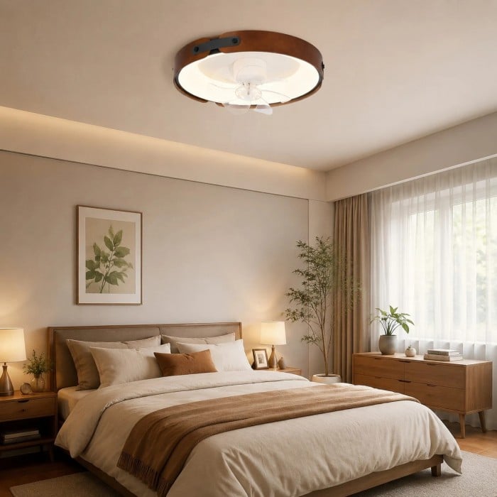 Walnut Full Spectrum Flush Mount Ceiling Light HL3755