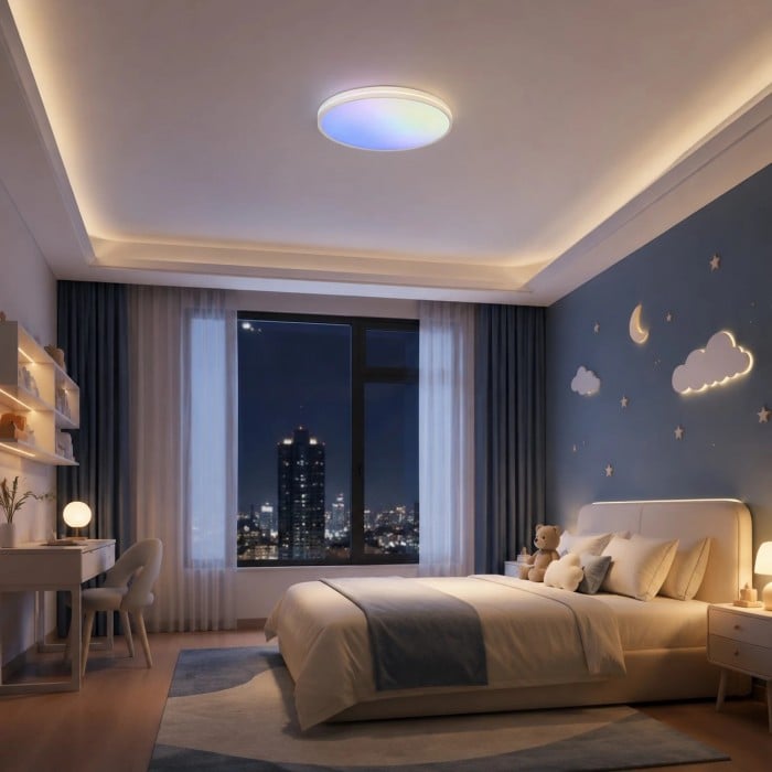 White Acrylic Sky Glow Flush Mount Ceiling Light HL3659