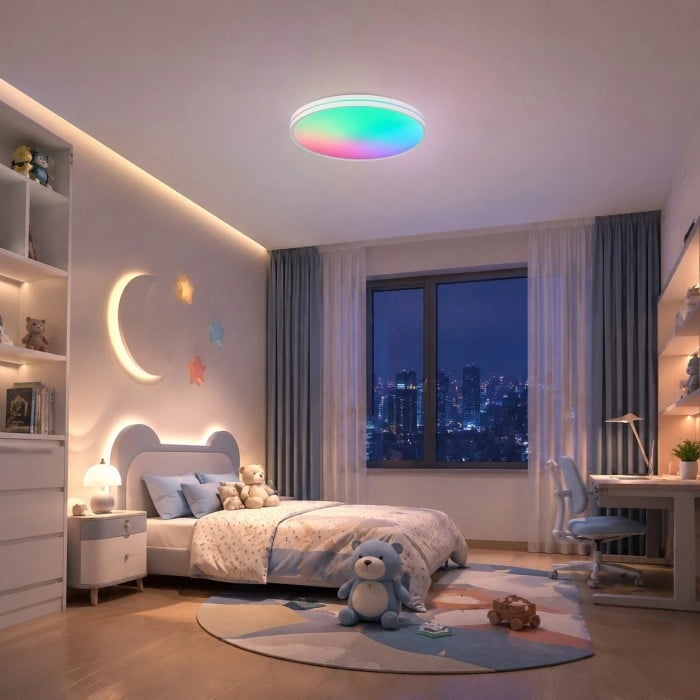 White Acrylic Sky Glow Flush Mount Ceiling Light HL3659