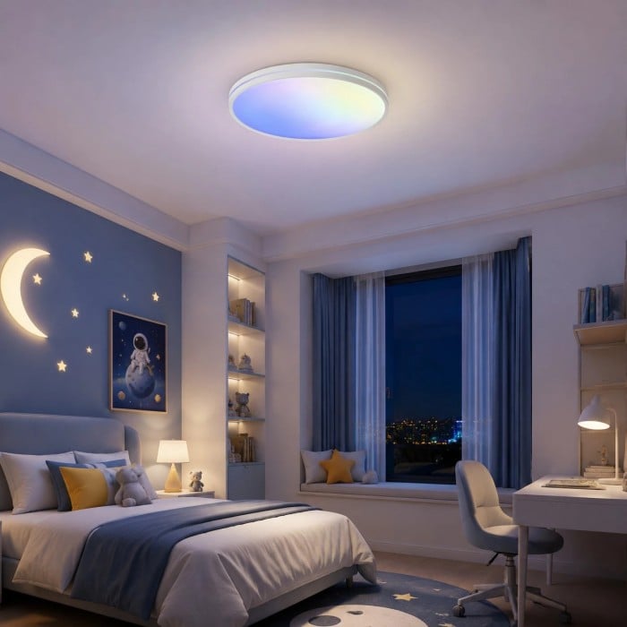 White Acrylic Sky Glow Flush Mount Ceiling Light HL3659