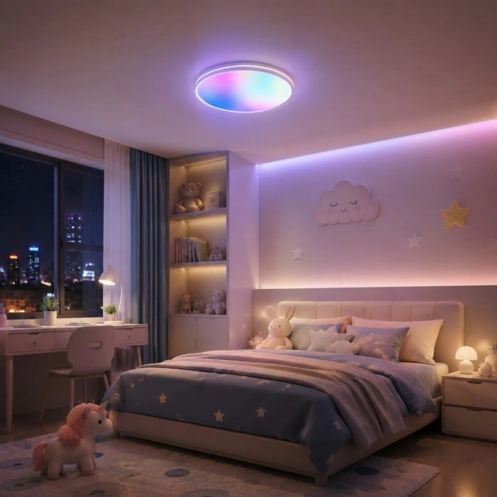 White Acrylic Sky Glow Flush Mount Ceiling Light HL3659