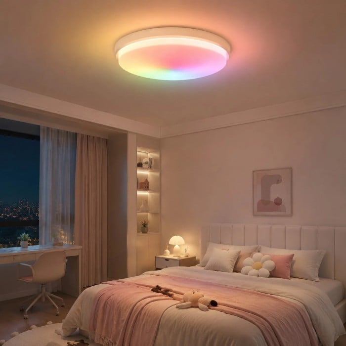 White Acrylic Sky Glow Flush Mount Ceiling Light HL3659