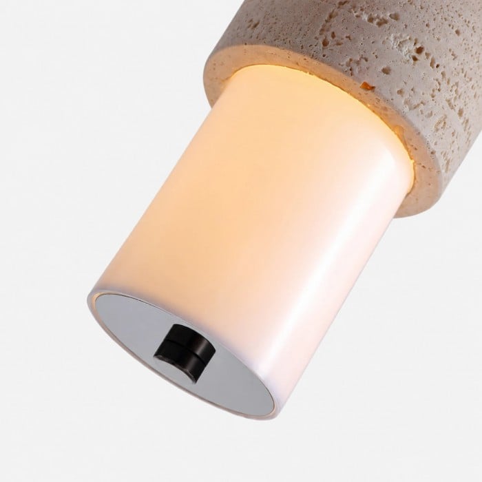 Hanglamp met cilindervormige kap van gele travertijn HL3744