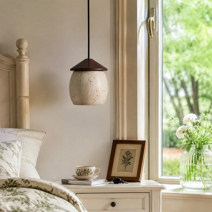 Hanglamp van geel travertijn HL3866