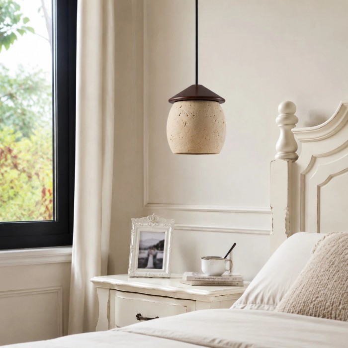 Hanglamp van geel travertijn HL3866