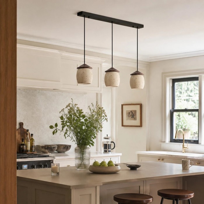 Hanglamp van geel travertijn HL3866