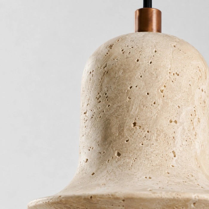 Hanglamp in Wabi-Sabi stijl met gele travertin voor warme, moderne interieurs HL3914