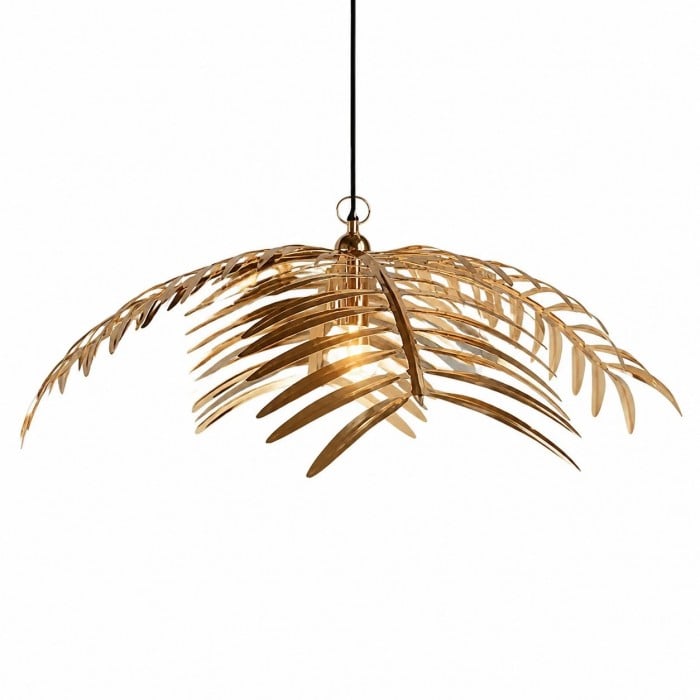 Lámpara colgante estilo campestre americano con diseño de hojas de palma HL3649