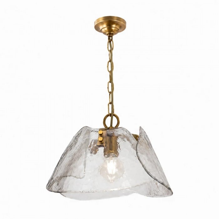 Amerikaanse vintage messing glazen hanglamp HL3715