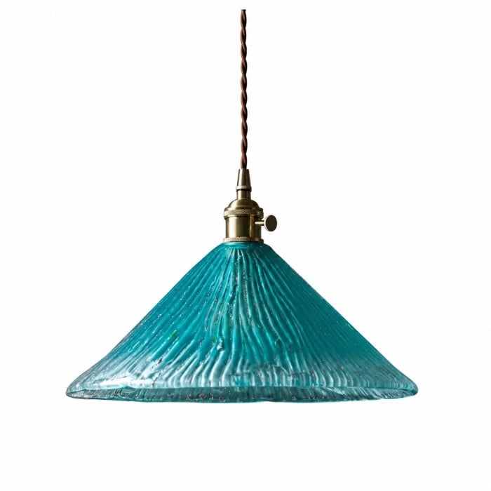 Amerikaanse vintage handgemaakte glazen hanglamp HL3648
