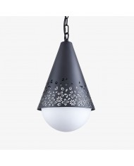 Bauhaus blauwe metalen hanglamp HL3680