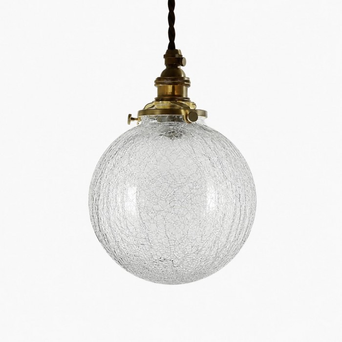 Hanglamp van messing met craqueléglas HL3885
