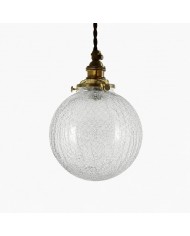 Rustieke hanglamp met bruine leren trommelkap voor de woonkamer HL3771