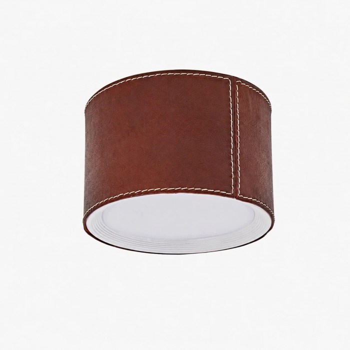 Bordeauxrode LED-plafondlamp met opbouwmontage in leerkleur HL3772