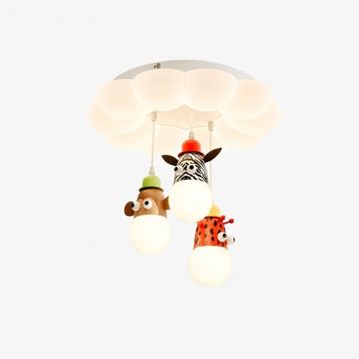 Plafondlamp met cartoon dierenmotief - Minimalistische wolk plafondlamp voor de kinderkamer HL3793
