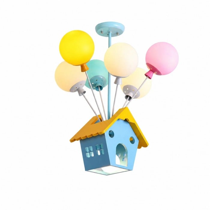 Suspension lumineuse LED colorée en forme de maison de ballons pour chambres d'enfants HL3738