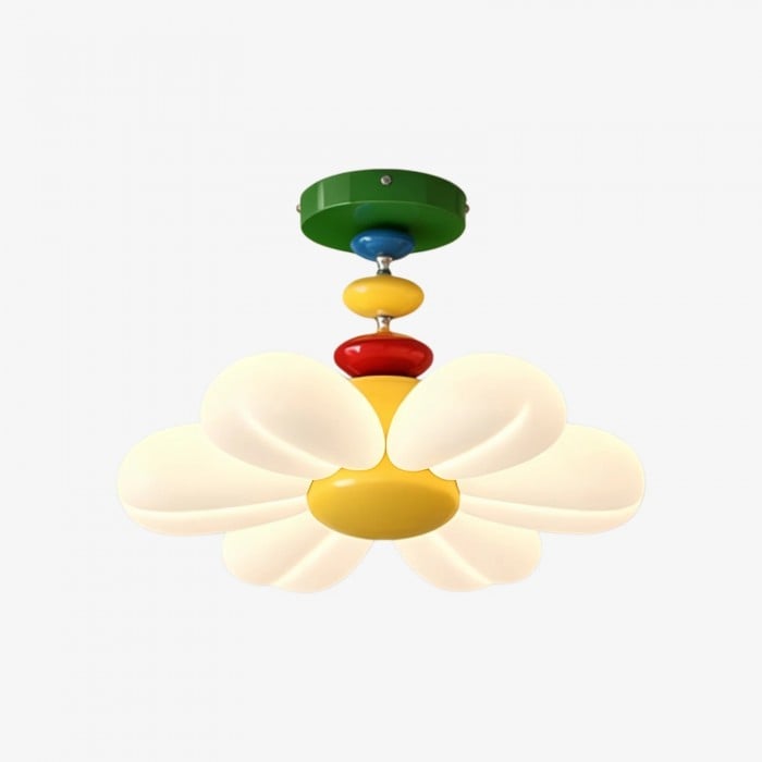 Kleurrijke Memphis bloem plafond- en hanglamp voor kinderkamer HL3727