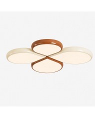 Plafondlamp in Tiffany-stijl met paars gebrandschilderd glas, halfverzonken montage HL3632