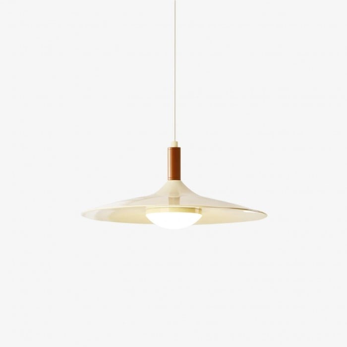 Lampa wisząca w kształcie spodka kremowego HL4030