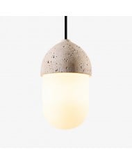 Lampa wisząca w kształcie bębna z tkaniny w paski HL3938