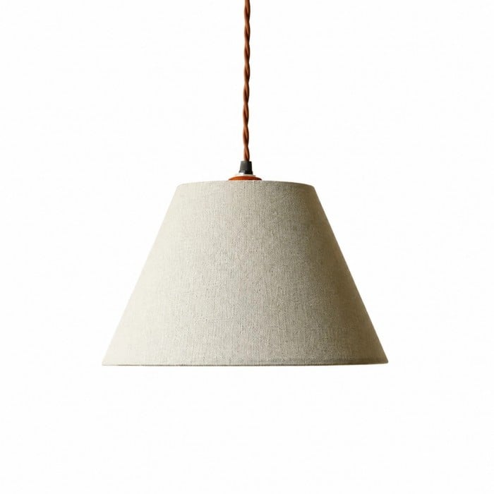 Hanglamp met vintage stoffen kap en dakrandafwerking HL3795
