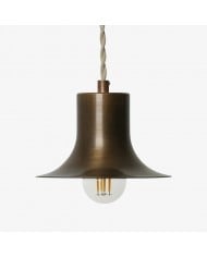 Pendelleuchte HL3950 aus rauchgrauem Glas und gebürstetem Bronzemetall