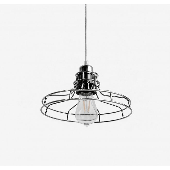 Lámpara colgante de jaula de metal y cristal HL3990