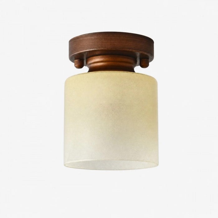 Plafondlamp HL3768 met geel glazen en metalen afwerking en kleurverloop