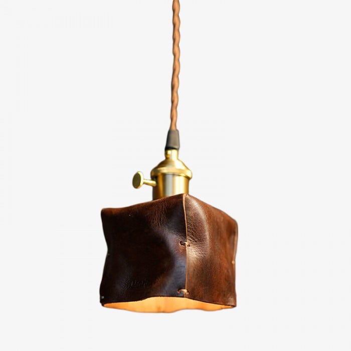 Hand-Shaped Leather Pendant Light HL3974