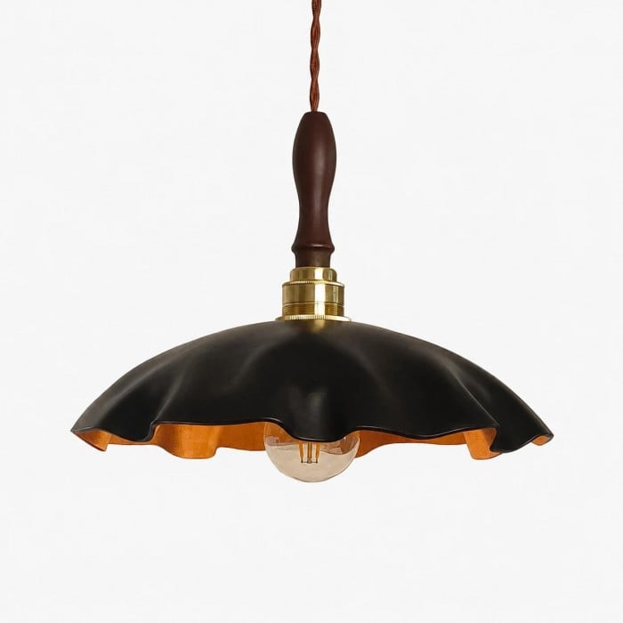 Handmade Distressed Cowhide Brass Pendant Light HL4041