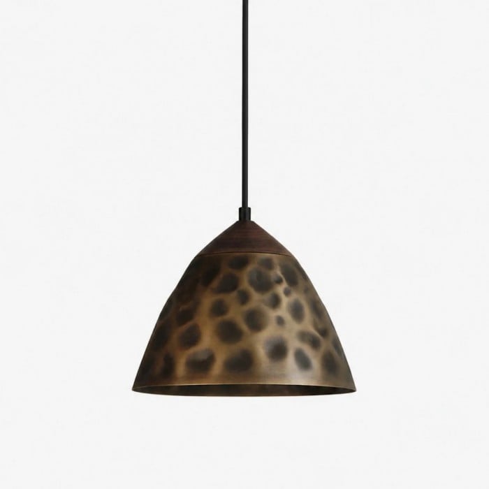 Lampada a sospensione industriale in rame martellato per sala da pranzo HL3704