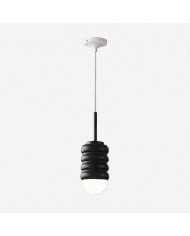 Suspension vintage en verre opalin gaufré pour salle à manger HL4588