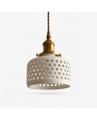 Suspension en laiton avec globe en verre craquelé HL4538
