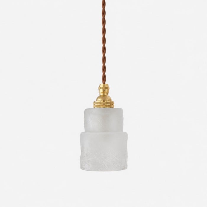 Suspension japonaise vintage en verre dépoli HL3696