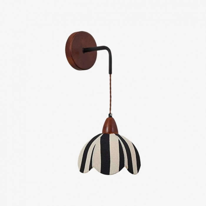 Lámpara de pared/mesita de noche japonesa Wabi-Sabi con tela a rayas HL3931