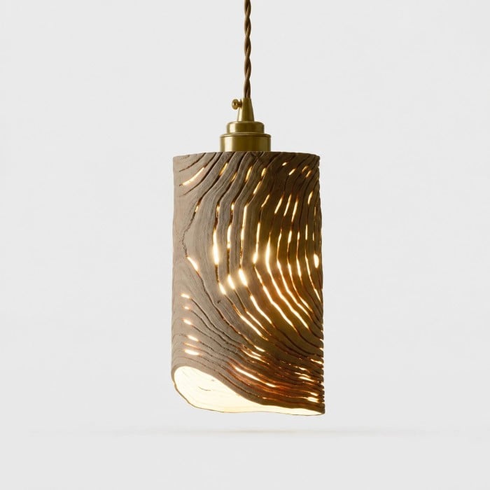 Suspension lumineuse japonaise en bois Wabi-Sabi HL3961