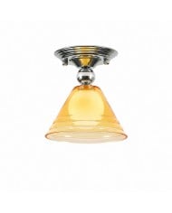 Plafonnier encastré à DEL intégré en laiton et verre opale HL4258