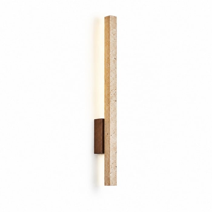 Linear Travertine And Wood LED Wall Light HL3644
