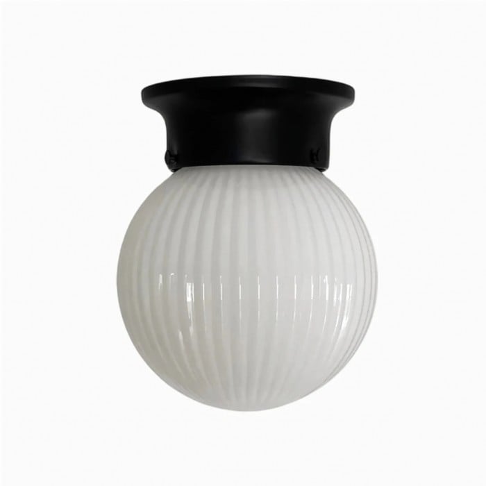 Lampada da soffitto minimalista in vetro e metallo nero HL3817